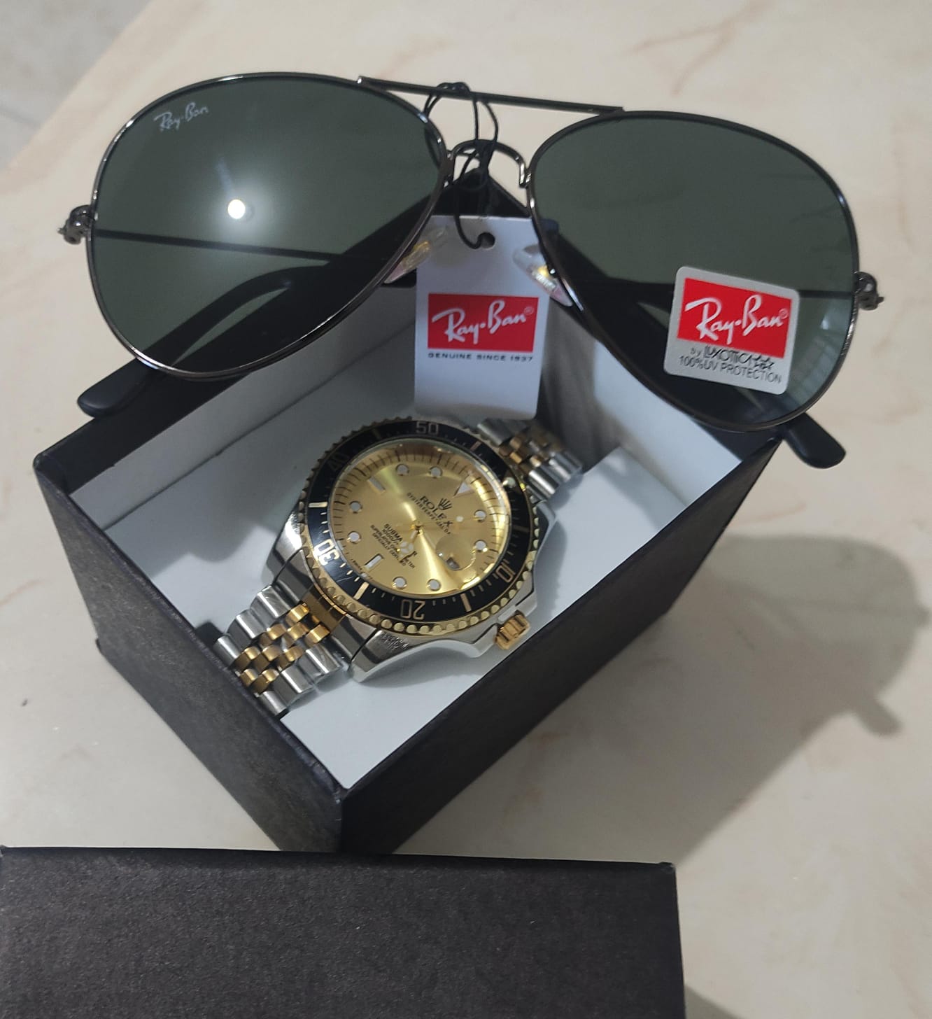 PROMOCIÓN - COMPRA 1 E LLEVA 2 [ 1x ROLEX SUBMARINER + 1x GAFAS RAYBAN TIPO PILOTO] Últimas unidades en stock