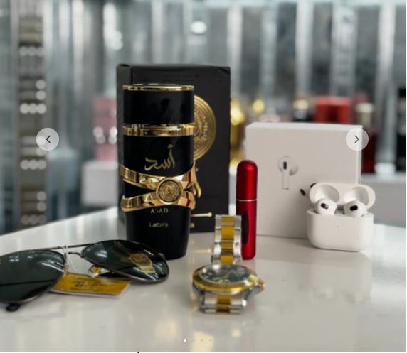 Kit Caballero [Perfume Asad Lattafa + Rolex Submariner + Gafas + Airpods Pro + Perfumero Recargable] PROMOCION - CIERRE DE LA TIENDA - CONTRA ENTREGA ENVÍO GRATIS